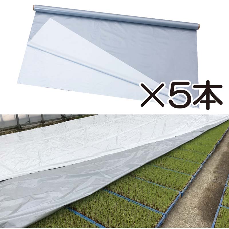 5本 ハイホワイトシルバー 2.7×25m 育苗用シート 水稲用 苗焼け防止 高反射 保温 地温抑制 夜間 保水性 ハウス プール育苗 被覆資材 岩谷マテリアル タSDZ