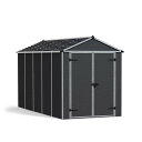 ルビコン 6×12 ダークグレー 横幅185×奥行378cm 物置 収納庫 屋外 おしゃれ 大型物置 ポリカーボネート ストレージ サイクルポート DIY カノ...