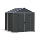ルビコン 8×8 ダークグレー 横幅229×奥行229cm 物置 収納庫 屋外 おしゃれ 大型物置 ポリカーボネート ストレージ サイクルポート DIY カノピ...