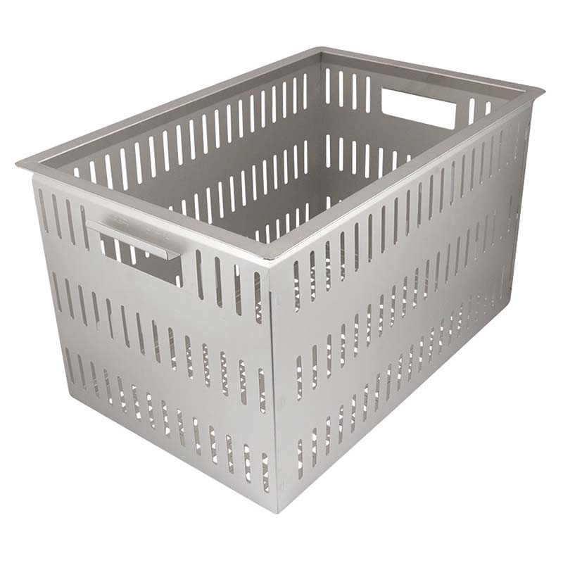 軽量ステンレスコンテナ ST-1A290 底面高通気タイプ 515×340×H290mm 丈夫で長持ち 食品工場 収穫 水切り 洗浄 運搬 保管 スギコ産業 代引不可