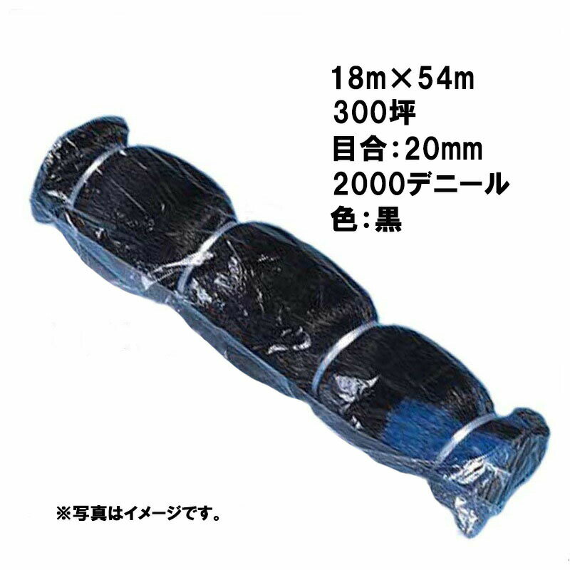 国産 防鳥網 18m × 54m 300坪 20mm 目合 2000デニール 黒 防鳥ネット 小商 北海道配送不可 代引不可