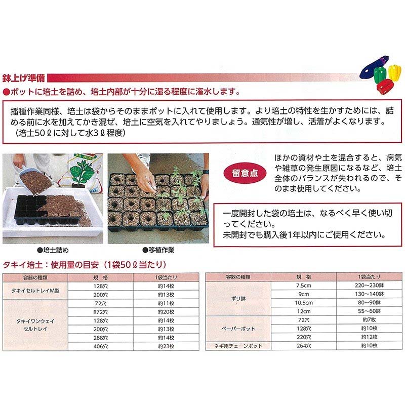 50L×4袋 タキイの セル培土 TM-2 288-406穴の セルトレイ の 種まき 用土 培土 育苗 にタキイ種苗 タS 個人宅配送不可 北海道配送不可 代引不可 3