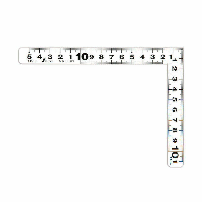 Rakuten - 【6/1〜最大100%Pバック抽選で要エントリー】曲尺 平ぴた ホワイト 15×11cm 表裏同目 11189 計測 工具 シンワ測定 H