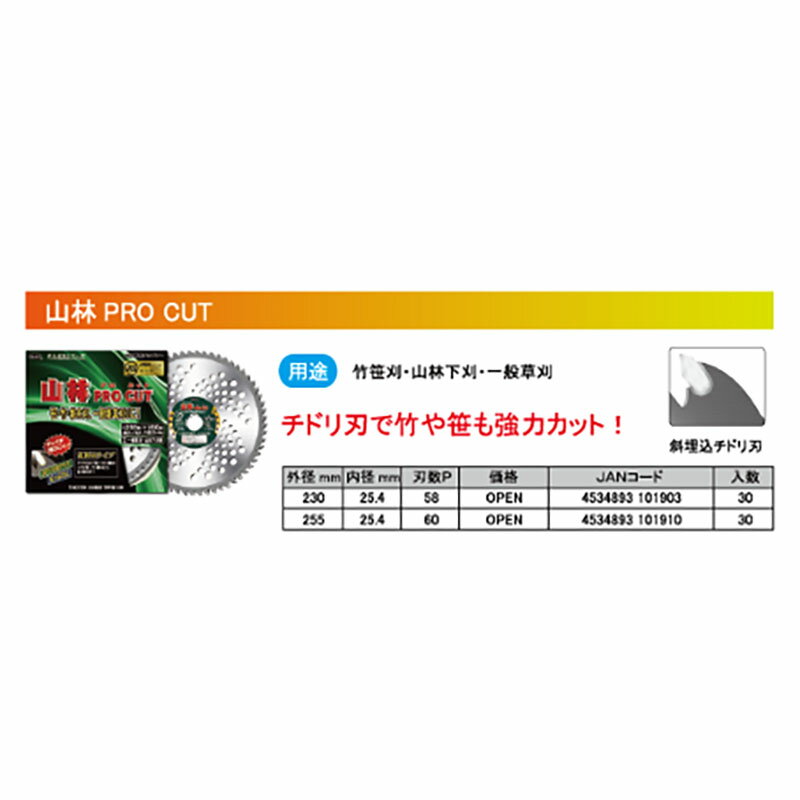 【6/1〜最大100%Pバック抽選で要エントリー】刈払機用 チップソー 山林プロカット ...