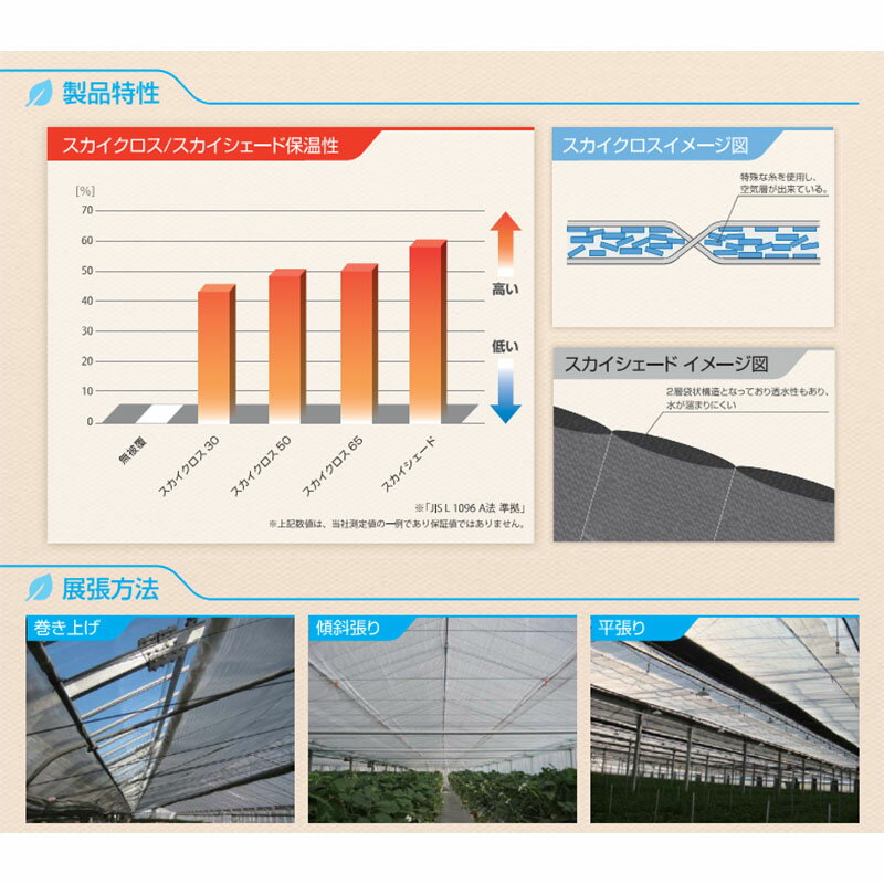 【3/31までエントリーで最大100%Pバック】保温遮光カーテン スカイクロス65 遮光率約65％ 6.0m×30m ハウス内専用 内張りカーテン 保温効果 遮光 ダイヤテックス サT 北海道不可 代引不可 3