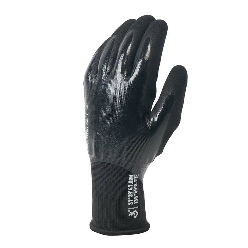 【3/31までエントリーで最大100%Pバック】ニトリルゴム手袋 ニトリルカバーリングコート手袋UFC二層 13G特殊紡糸ポリエステル FT-332101 黒 手袋 ニトリル ゴム手袋 防水 作業用 カヴァーワーク D