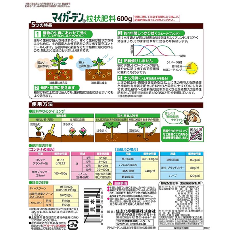 【6/1〜最大100%Pバック抽選で要エントリー】肥料 マイガーデン 粒状肥料 1.3kg 12...
