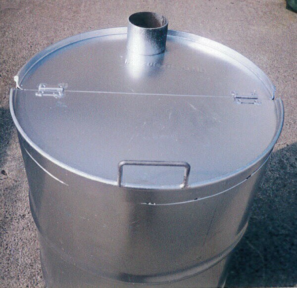 塗装有 シルバー ドラム缶焼却炉 フタ付き 煙突なし 200L 焼却炉 納期1ヶ月以上 ミY 代引不可通販格安セール情報　楽天　通販
