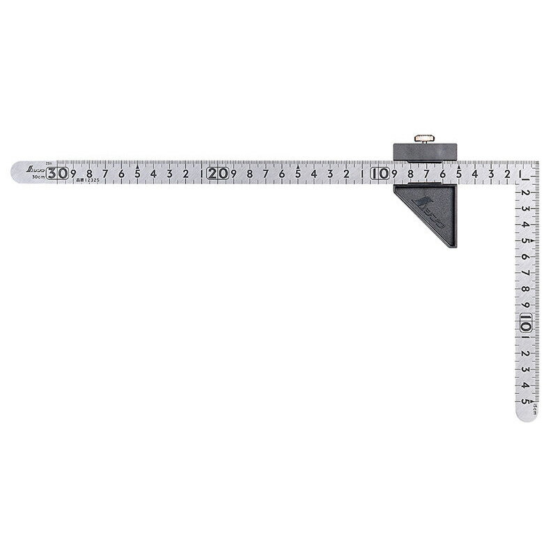 【100%ポイントバック エントリー＆抽選2/25まで】曲尺 小型 30×15cm 表裏同目 ストッパー付 平 ステン 測定 12441 シンワ測定 H