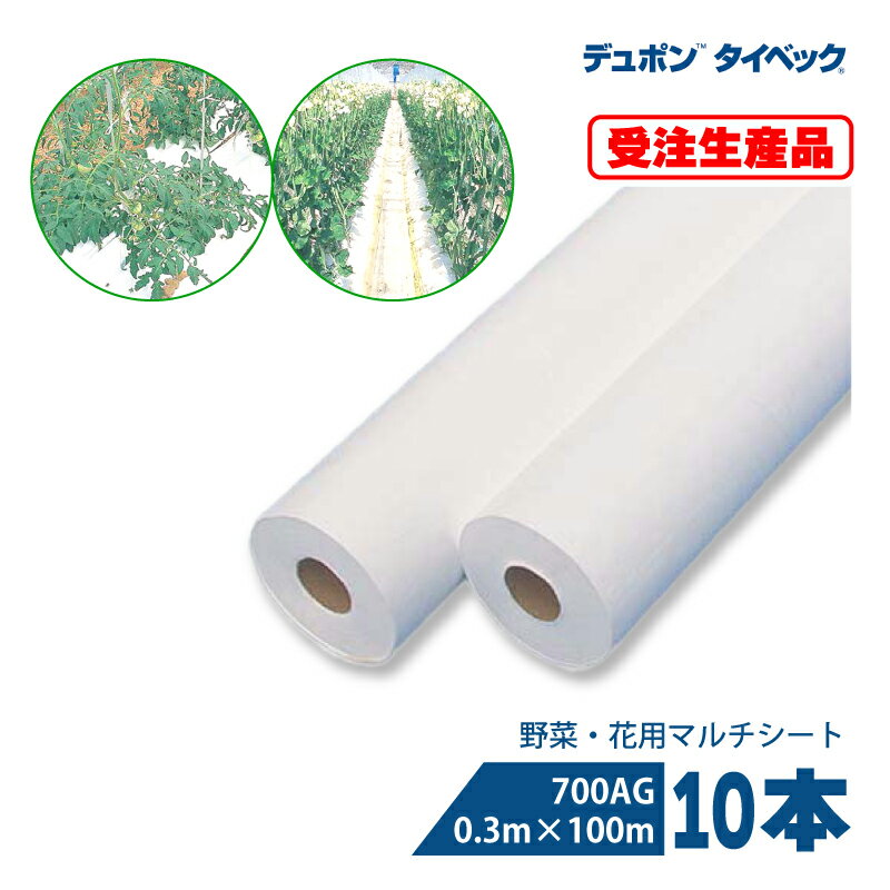 10本 タイベック マルチ 700AG 0.3m×100m 白 野菜 フルーツ 花卉 遮熱性 通気性 透湿性 アザミウマ対策..