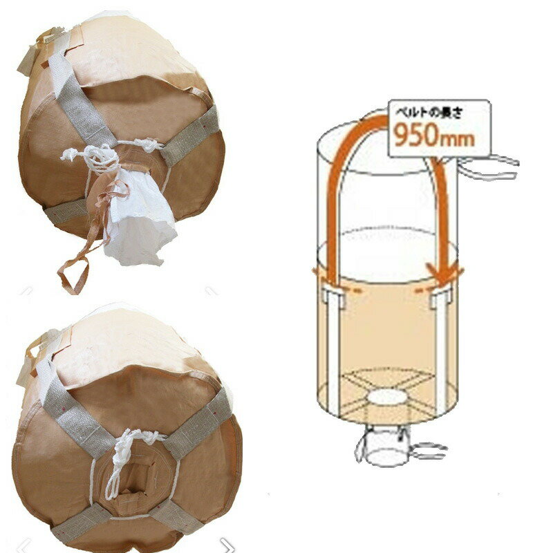 10枚入 丸型 フレコンバッグ 200L 650KHR 耐荷重1000kg 工事 土木 収穫 ふくなが 個人宅配送不可 代引不可 3