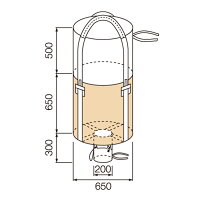 【代引不可】【10枚入】丸型フレコンバッグ200L650KHR耐荷重1000kg工事土木収穫ふくなが