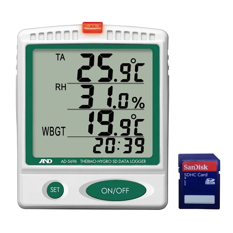 A&D 温湿度SDデータロガー(記録計) 熱