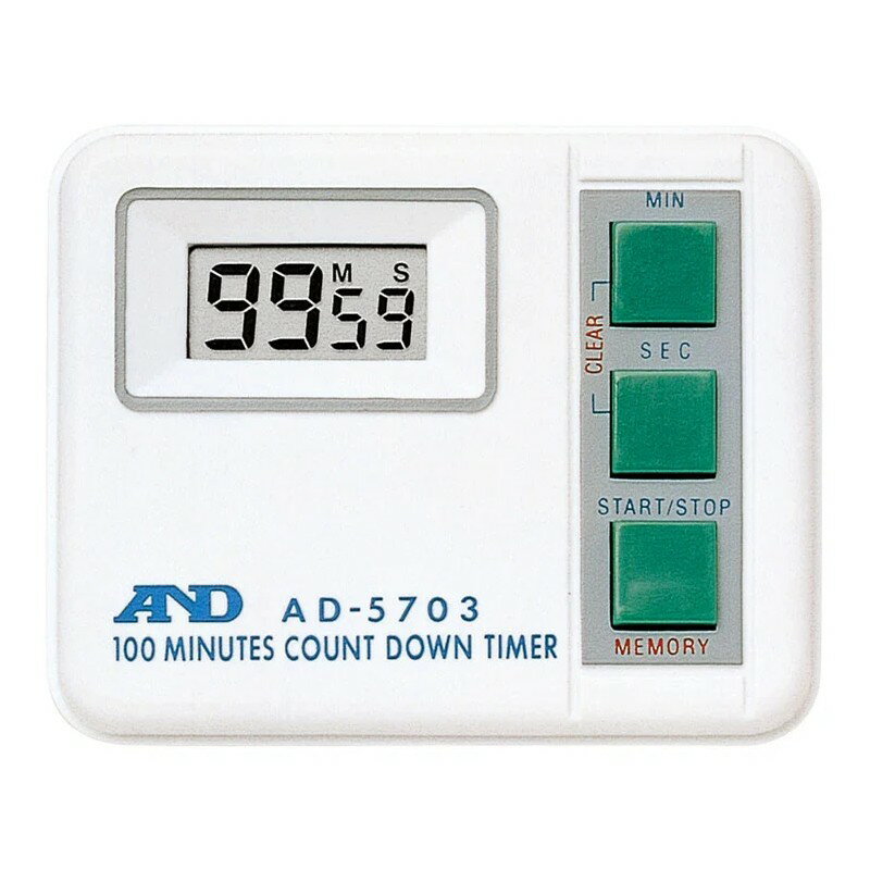 A&D 100分タイマー AD-5703 タイマー設定範囲 最大99分59秒 計測 計測器 計量 測量 測定 電子 デジタル エーアンドデ…