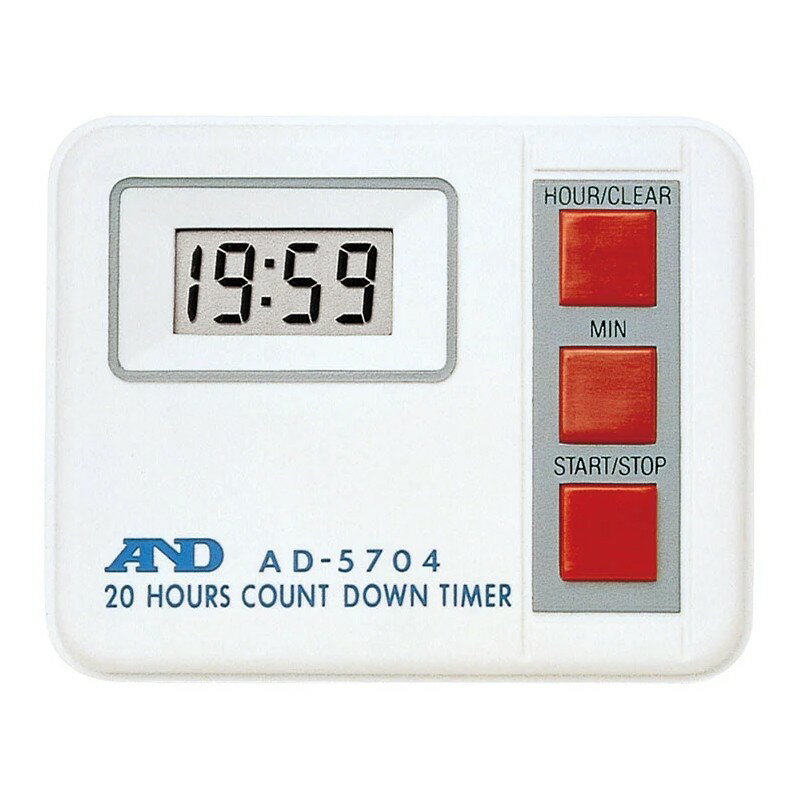 A&D 20時間タイマー AD-5704 タイマー設定範囲 最大19時間59分 計測 計測器 計量 測量 測定 電子 デジタル エーアンドディー 宇N 代引不可