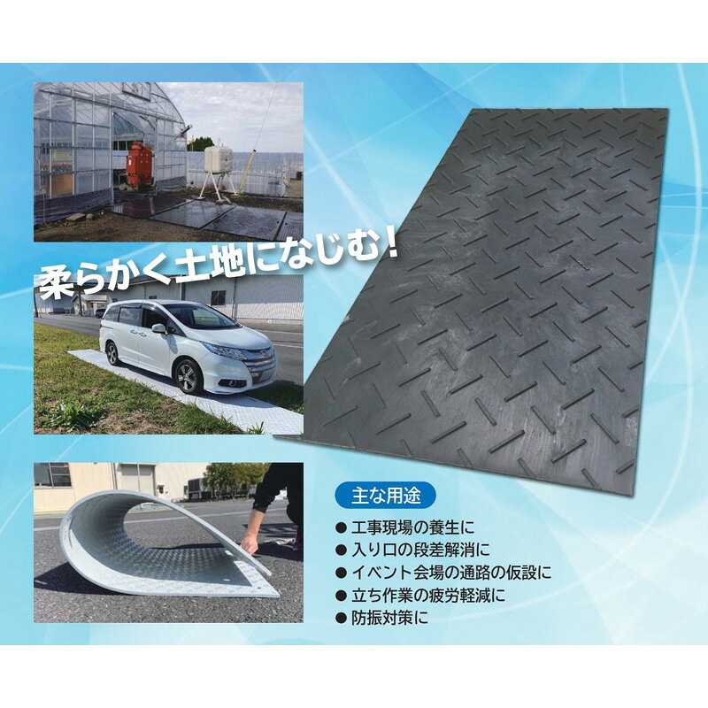 ゴムマット フィットくん F10-K0 ウッドプラスチックT 1000×2000×12mm 滑り止め2mm含む 連結穴無し 軽量 柔軟 頑丈 敷物 代引不可 北海道不可 個人宅配送不可 3
