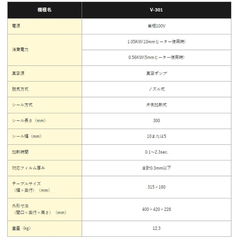 脱気シーラー V-301 大紀産業 400×4...の紹介画像3