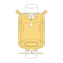 10袋入 丸型 厚手生地 フレコンバッグ OW-006丸 耐荷重1000kg 排出口半開 注入口半開 2点吊り 工事 土木 収穫 ワンウィル 代引不可