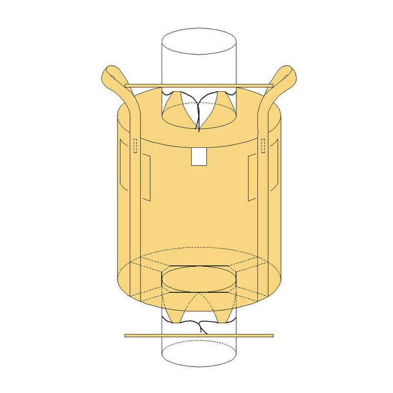 10袋入 丸型 厚手生地 フレコンバッグ OW-006丸 内袋付 耐荷重1000kg 排出口半開 注入口半開 2点吊り 工事 土木 収穫 ワンウィル 代引不可 1