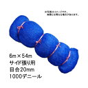 3本 国産 防鳥網 6m×54m サイド張り用 20mm 目合 1000デニール ブルー 防鳥ネット 小商 北海道不可 代引不可