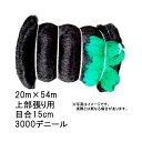 6本 鴨避けネット 上部張り用 20m×54m 15cm 目合 3000デニール 黒 れんこん 養殖池に 防鳥ネット 小商 北海道不可 代引不可