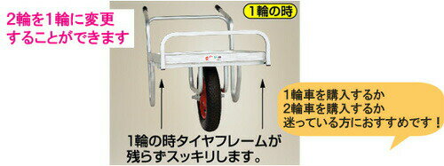 ハラックス コン助 アルミ製 平形二輪車 CN-45DW 一輪車に付け替え可能タイプ 防J ...