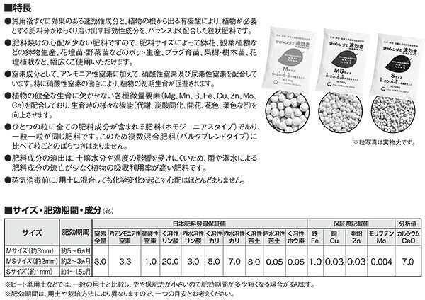 マグァンプ II 速効き Mサイズ 20kg入 微量要素入 肥料 肥効期間 約5〜6ヵ月 マグ...