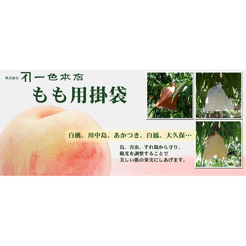 5000枚 果実袋 もも 桃用掛袋 #7 Vカット 早生桃袋 一重袋 100-707-211 桃 モモ 一色本店 個人宅配送不可 代引不可 2
