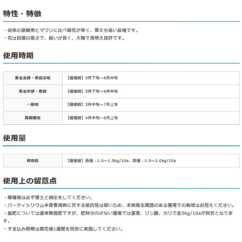 種 20kg ヒマワリ サンマリノ NSデュカット 緑肥 景観美化 ひまわり 向日葵 雪印種苗 米S 代引不可 (登録品種名:NSデュカット) 3