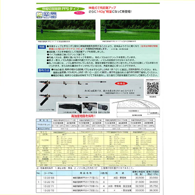 伸縮切替 畦畔 PPSタイプ 15型 G1/4...の紹介画像2