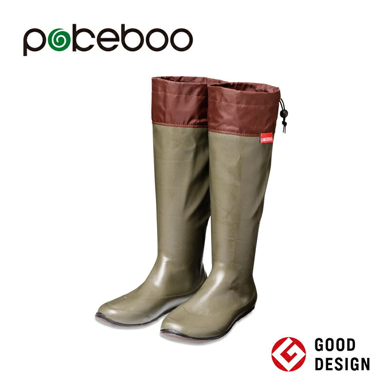 pokeboo ポケブー No372 [色：カーキ、サイズ：LL] 長靴 農業用 園芸用 ガーデニング 野外フェス キャンプ 釣り 防水 ATOM アトム 三冨 D