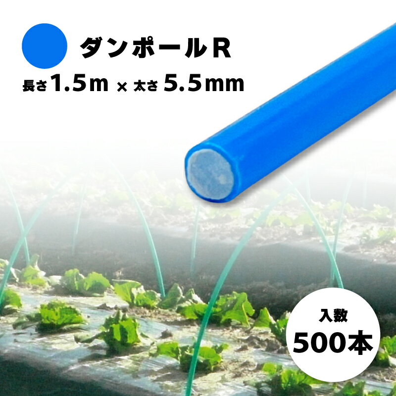 500本 ダンポールR マル55 青 長さ 1.5m × 太さ 5.5mm 農業資材 農業用 トンネル支柱 園芸 畑作 畑 野菜 野菜栽培 宇部エクシモ タS 個人宅配送不可 代引不可