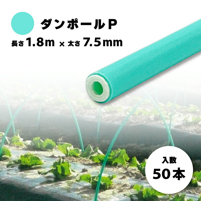 50本 ダンポールP マル75 緑 長さ 1.8m × 太さ 7.5mm 農業資材 農業用 トンネル支柱 園芸 畑作 畑 野菜 野菜栽培 宇部エクシモ タS 個人宅配送不可 代引不可