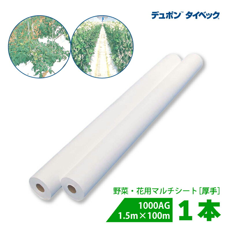 タイベック マルチ 1000AG (厚手) 1.5m×100m 白 農業用マルチ 野菜 フルーツ 花卉 遮熱性 通気性 透湿性 アザミウマ対策 農業資材 カ施個人宅配送不可 代引不可
