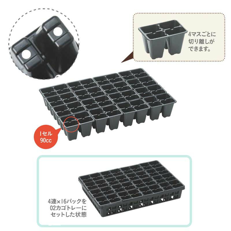 200枚 TO 4連×16パック TOKAI 苗 育苗 花壇苗 野菜苗 カットパック 東海化成 京G ...