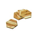 矢羽根杉 コースター 六角 9×巾90×対角105×辺50mm 6052 矢羽根木工品 コップ敷き コップ受け ナガノ産業 代引不可
