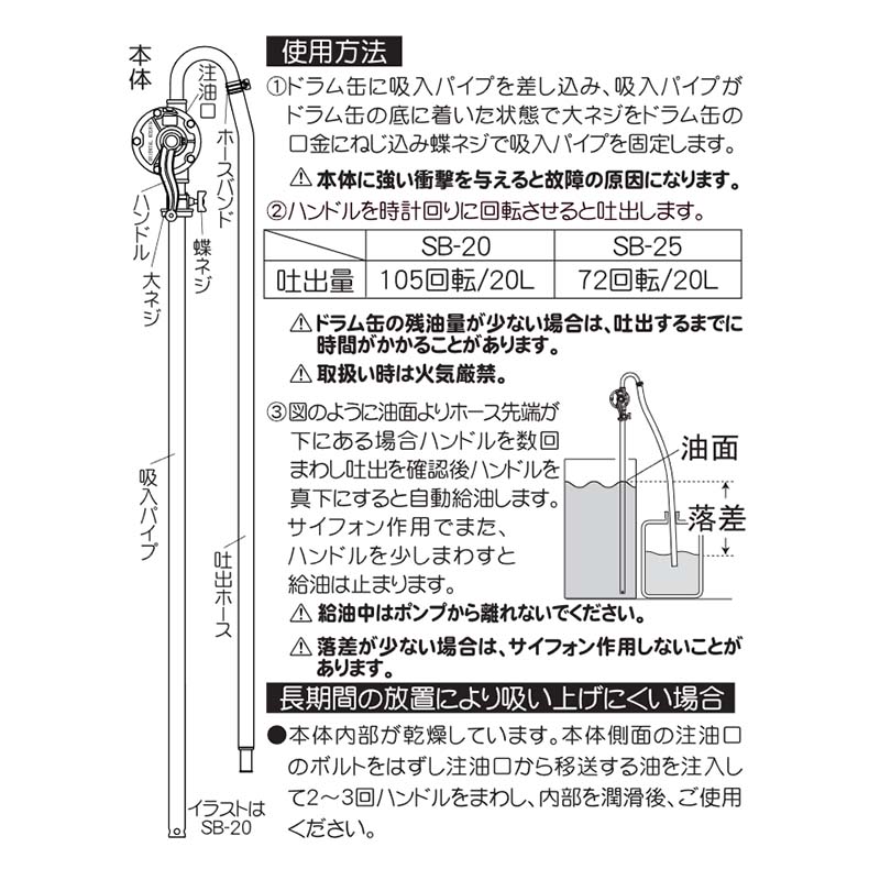 4�� ��ư�ɥ��ݥ�� SB-20 �ǽХۡ���20mm�¡�1100mm 105��ž/20L ����3.8kg ���� KOSHIN ��B ����Բ�