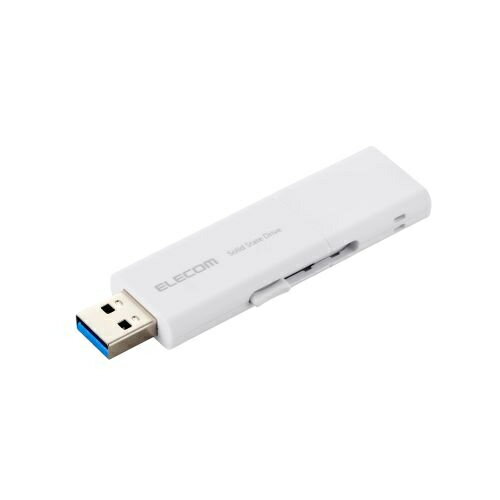 ELECOM ESD-EWB0500GWHR 外付けSSD/ USB3.2(Gen1)対応/ スライド式/ Type-C＆Type-A両対応/ マニュアルQRシール付/ 500GB/ ホワイト - Image 2