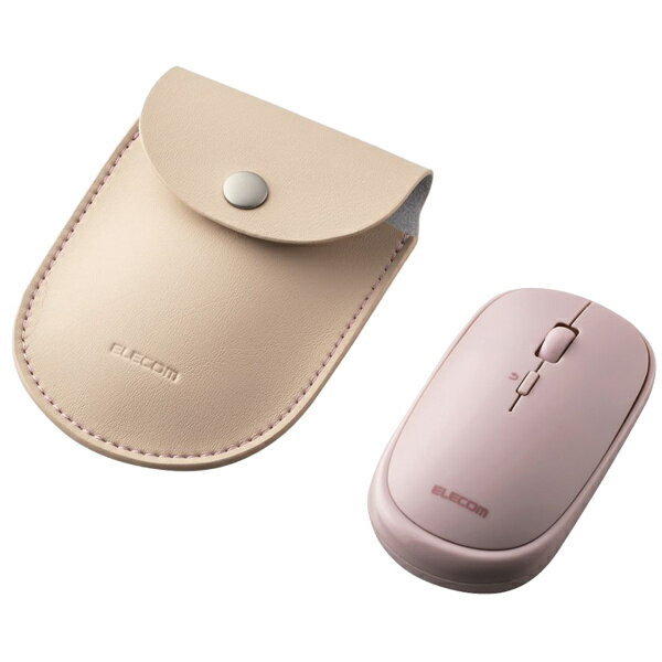 ELECOM M-TM10BBPN BlueLEDマウス/ 薄型/ Bluetooth対応/ 4ボタン/ ポーチ付/ ピンク