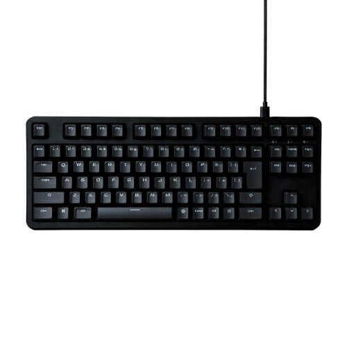 ELECOM TK-VK210SBK ゲーミングキーボード/ V custom/ 有線/ 着脱式/ メカニカル/ ネオクラッチキーキャップ/ テンキーレス/ スピードリニア(銀軸)/ ブラック