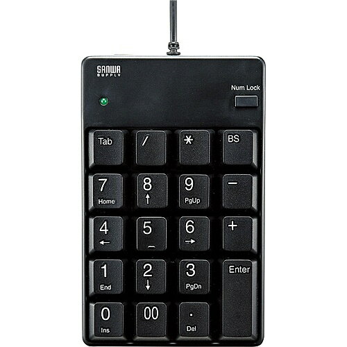 サンワサプライ NT-17UH2BKN USB2.0ハブ付テンキー(ブラック) サンワサプライ NT-17UH2BKN USB2.0ハブ付テンキー(ブラック)