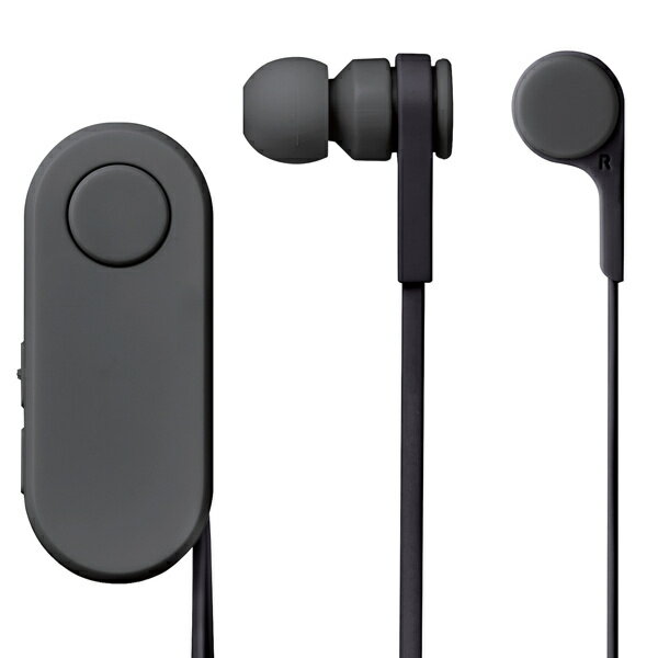 ELECOM LBT-HPC17BK ワイヤレスイヤホン/ Bluetooth/ bund/ 巻き取りタイプ/ クリップ付き/ スモークブラック