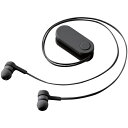 ELECOM LBT-HPC17BK ワイヤレスイヤホン/ Bluetooth/ bund/ 巻き取りタイプ/ クリップ付き/ スモークブラック