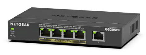 NETGEAR GS305PP-300JPS GS305PP PoE+対応ギガビット5ポート アンマネージスイッチ