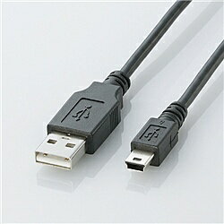 ELECOM U2C-M10BK USB2.0ケーブル A-miniBタイプ/ 1.0m(ブラック)