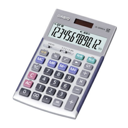 CASIO JS-20WKA-SR-N 実務電卓 12桁 検算 ジャストタイプ シルバー CASIO JS-20WKA-SR-N 実務電卓 12桁 検算 ジャストタイプ シルバー