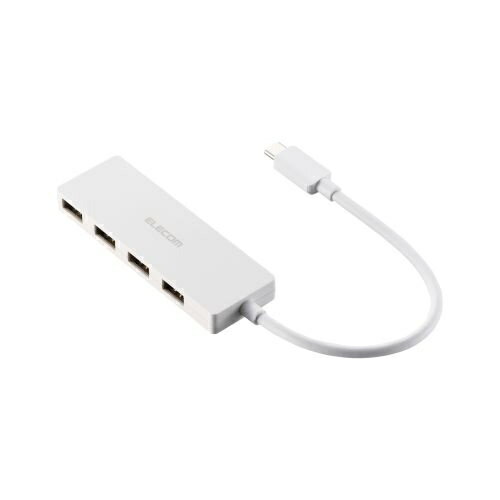 ELECOM U2HC-H040WH USB HUB/ USB-C/ USB2.0/ バスパワー/ 4ポート/ 15cm/ ホワイト