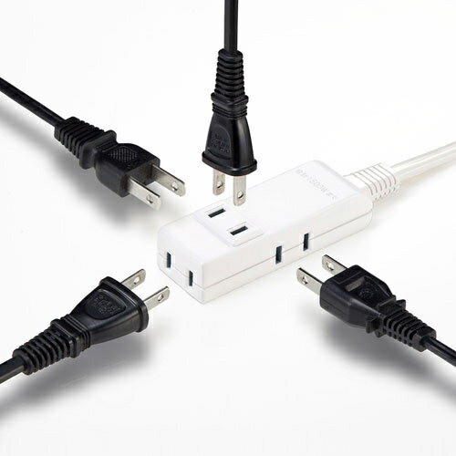 サンワサプライ TAP-M802W マイクロ電源タップ（収納式スイングプラグ・4個口・0.2m・ホワイト）