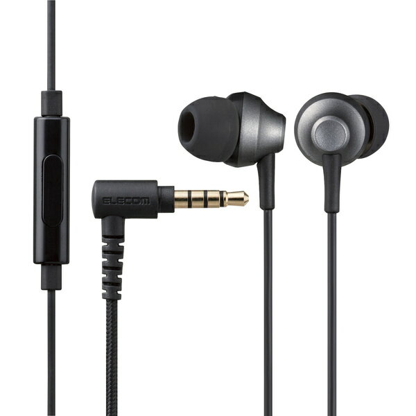ELECOM EHP-FS12CMBK ステレオイヤホン/ カナル型/ φ3.5mm/ マイク付/ FAST MUSIC/ FS12C/ 10.0mmドライバー/ 高耐久ケーブル/ ブラック
