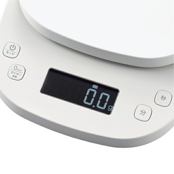 ELECOM HCS-KS03WH キッチンスケール/ タイマー付/ 最大2kg/ 最小0.1g表示/ ホワイト【在庫目安:お取り寄せ】